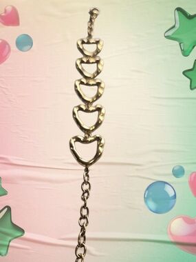 Gold Heart Link Bracelet
